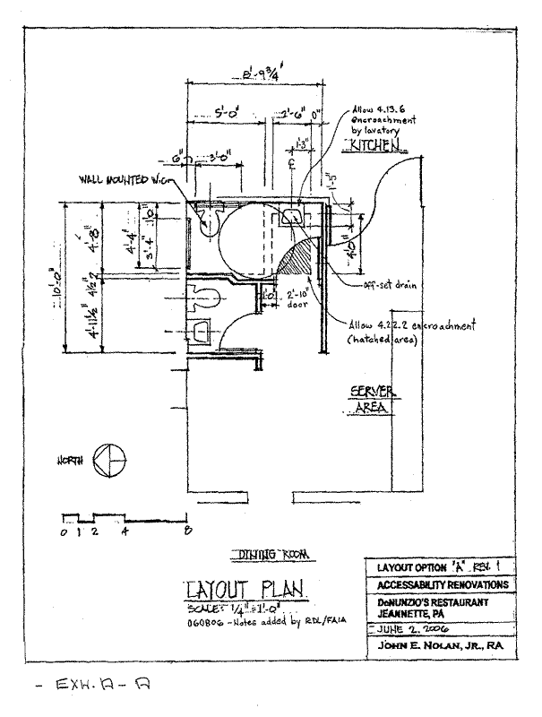 Second line drawing showing a different plan for a single-user toilet room with accessible features