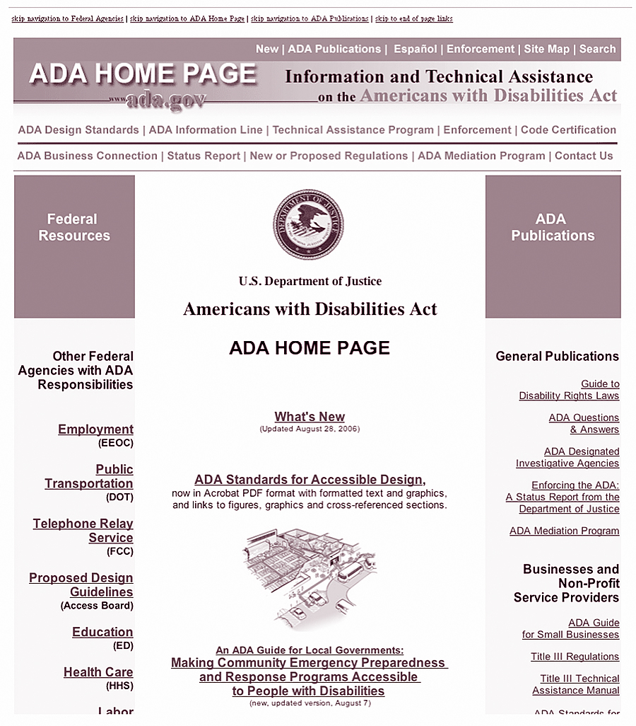 Photo of ADA Home page