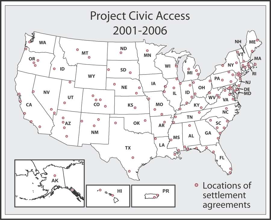 Photo of Project Civic Access 2001-2006 map
