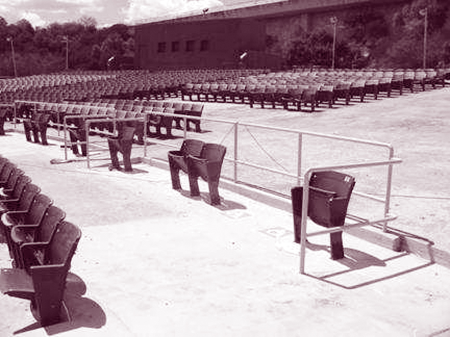 Photo of Wheelchair accessible and companion seating at the Brackenridge Park Sunken Gardens Theater, San Antonio, Texas