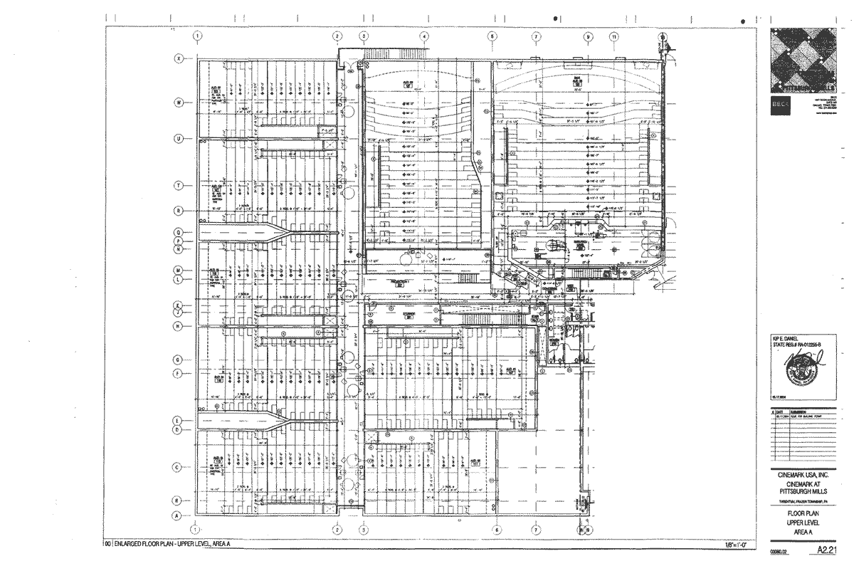 Cinemark 18, Pittsburgh, PA - Floor Plan Upper Level Area A