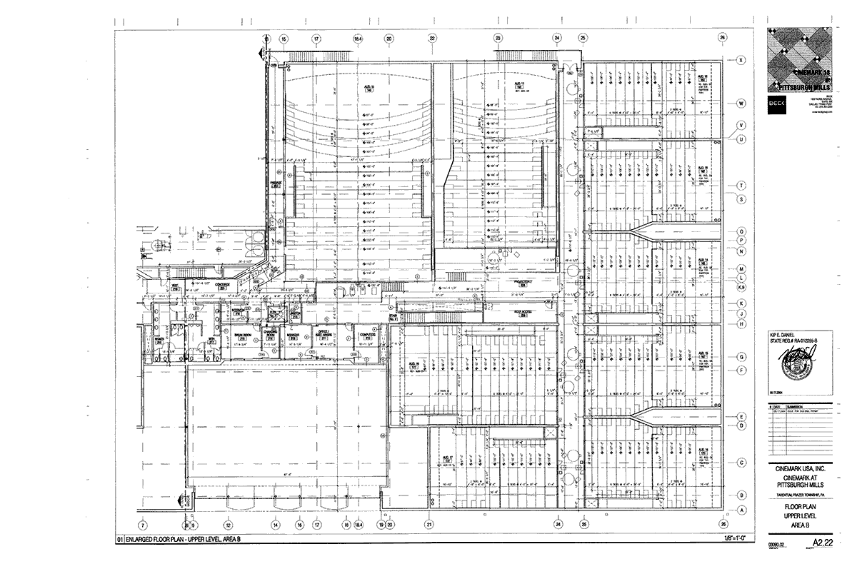 Cinemark 18, Pittsburgh, PA - Floor Plan Upper Level Area B