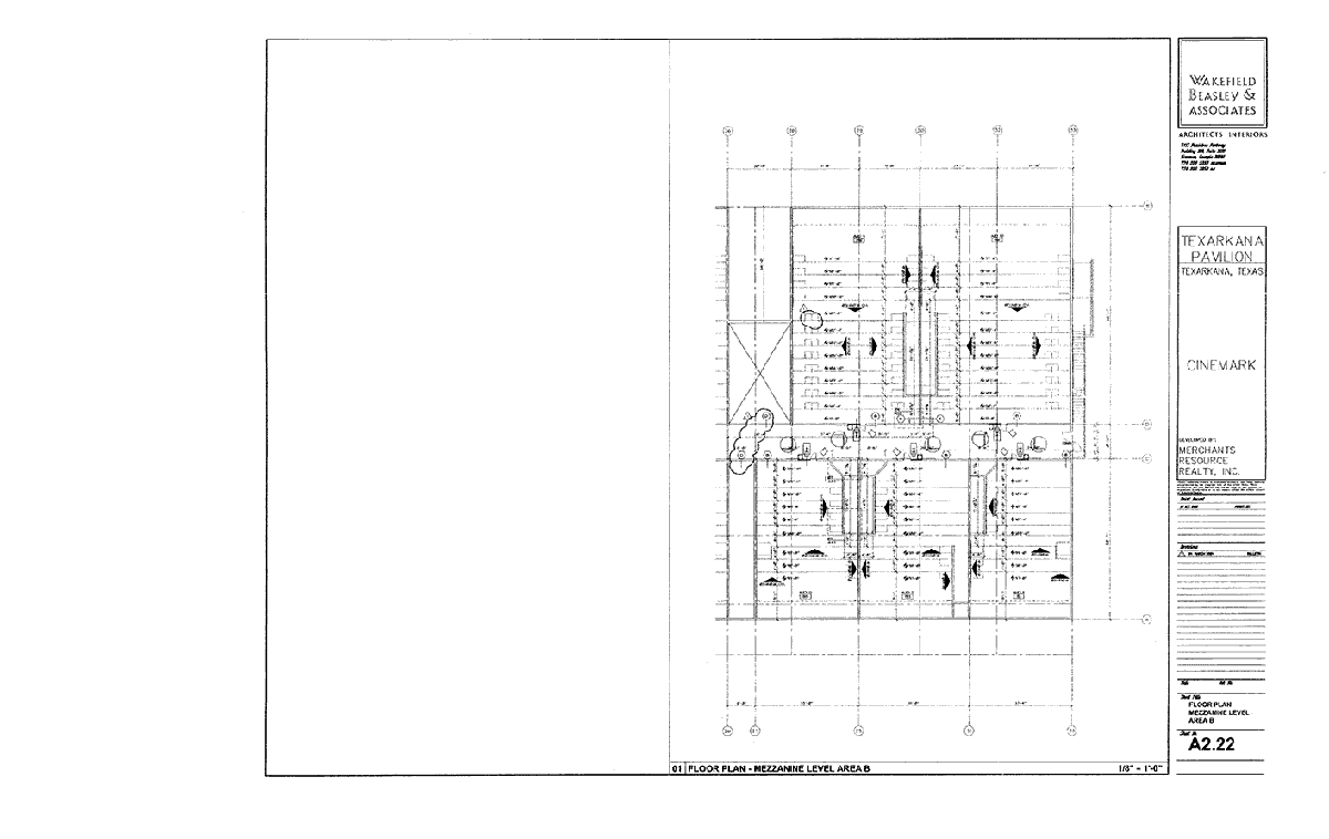 Cinemark 14, Texarkana, TX - Floor Plan Mezzanine Level Area B