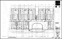 Floor plan for Cinemark 14, Cedar Hill, Texas, Mezzanine Area A, Auditoria 1 to 8 and Auditorium 14.