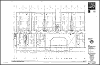 Floor plan for Cinemark 14, Denton, Texas, Mezzanine Area A, Auditoria 1 to 8 and Auditorium 14.