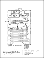 Seating plan for Tinseltown 22, Lancaster, California, Auditorium 14.