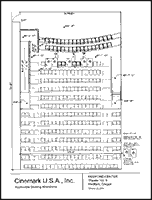 Seating plan for Medford Center, Medford, Oregon, Auditorium 8. 