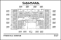 Seating plan for a 18-auditoria theater complex, Cinemark 18, Pittsburgh, Pennsylvania.