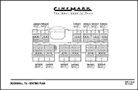 Seating plan for a 12-auditoria theater complex, Cinemark 12, Rockwall, Texas.
