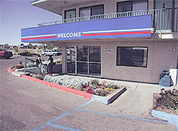 Front entrance of motel