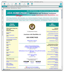 screenshot of ada.gov home page