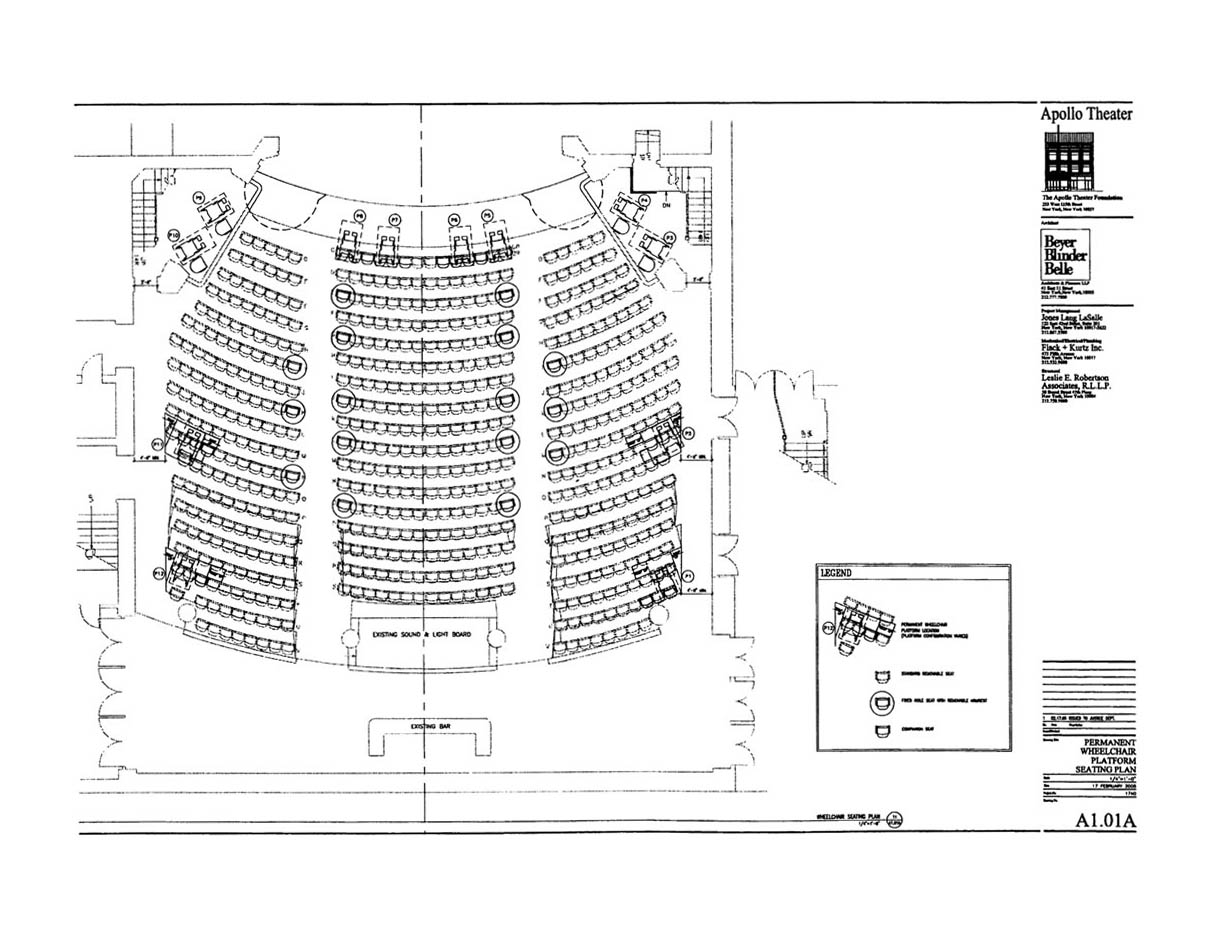 A1.01.A ( Permanent Wheelchair Platform Seating Plan).