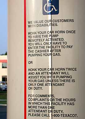 photo - directions near pump honk twice for assistance