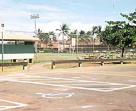 accessible parking at baseball field