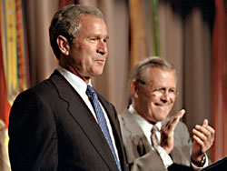 President Bush while giving speech