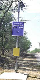 emergency call box beside road