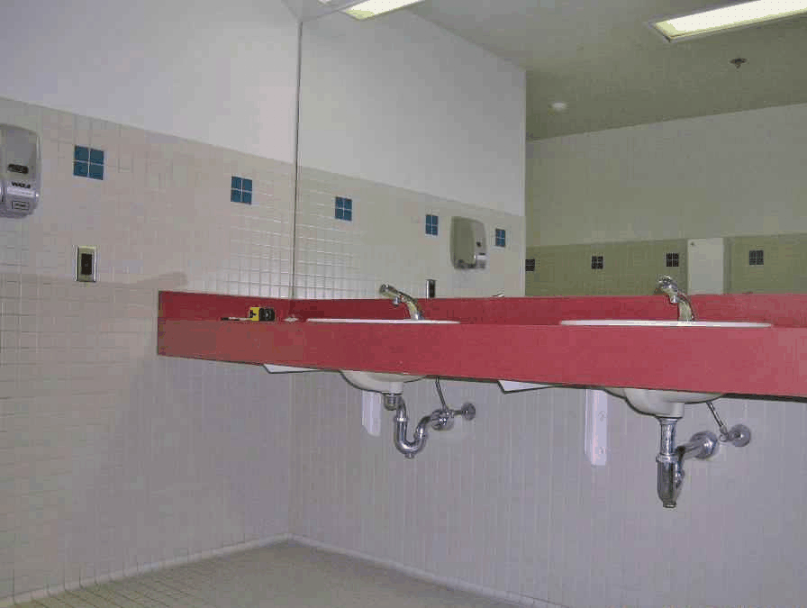 Sinks with unwrapped hot water and drain pipes