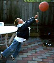 Jeremy shoots a basketball