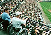view of playing field from wheelchair seating