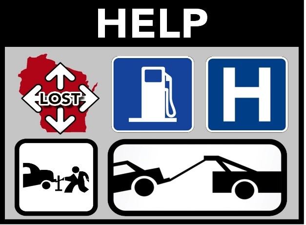 images titled help and contains five road signs