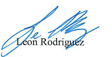 signature of Leon Rodriguez