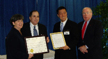 A photo of the award presentation.