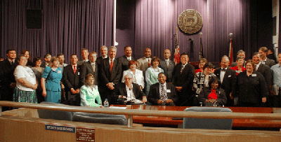 Participants at the signing ceremony