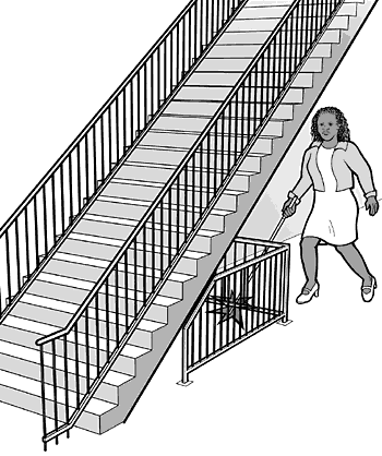 a fence installed below an overhead stair