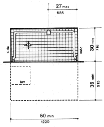 Fig. 35(b) 30-in by 60-in (760-mm by 1525-mm) Stall