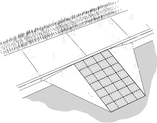 Illustration of a extended curb ramp