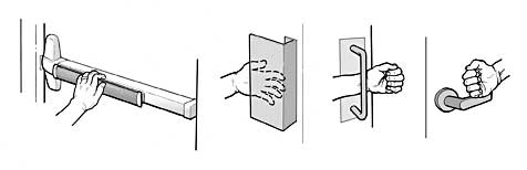 Examples of accessible door hardware