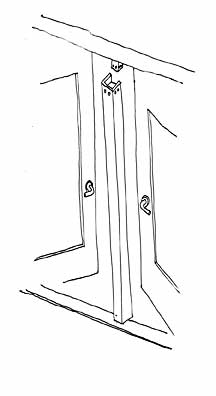 Remove center  post between doors if the post is bolted to the door frame to provide a 32 inch clear opening or to  allow double doors to be propped open