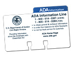 a rolodex card for the ADA information line